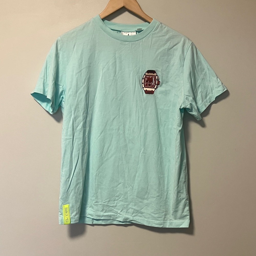 Bain de mer Men's Light Aqua Short-Sleeve Crewneck T-Shirt Watch Collector